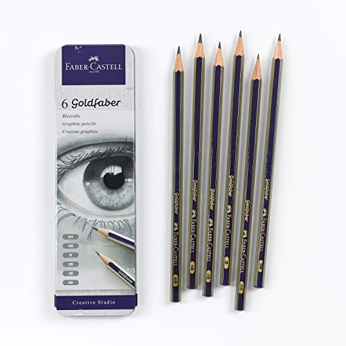 Faber-Castell Creative Studio Graphite Sketch Pencil Set  6 Graphite Pencils -2H HB B 2B 4B 6B-