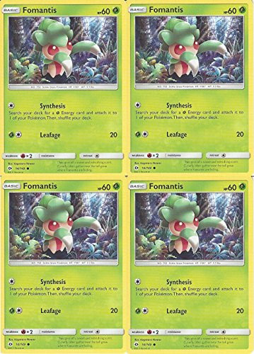 4X Fomantis Pokemon Cards Sun  and  Moon Playset 14-149