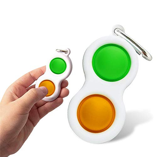-N Simple Dimple Fidget ToysFidget Toy CheapSoft Silicone Stress Relief Toy Easily Attaches to Keys Purse Backpack Easily Carry It with You -2GY-