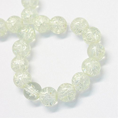 UnCommon Artistry Czech Crackle Glass Druk Round Beads -6mm Crystal-