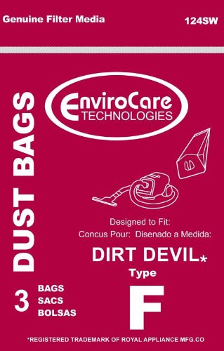Replacement Dirt Devil Type F Bags -3 Pack- for Dirt Devil Canister