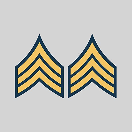 Two Pack E-5 Sergeant Insignia Sticker Decal Vinyl United States Army Vinyl Made in USA