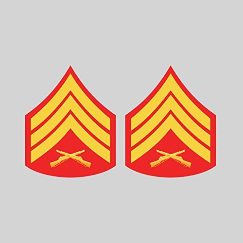 KW Vinyl Magnet Two Pack E-5 Sergeant Insignia Magnetic USMC Marine Corps Car Magnet Bumper Sticker