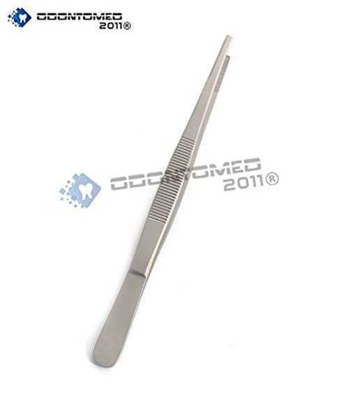 OdontoMed2011 Thumb Dressing Forceps 7" Tweezer Silver Serrated