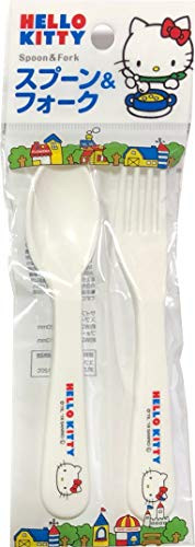 FRIEND Sanrio Hello Kitty Polypropylene Fork & Spoon 11.5cm Cutlery Flatware Sets (Blue)