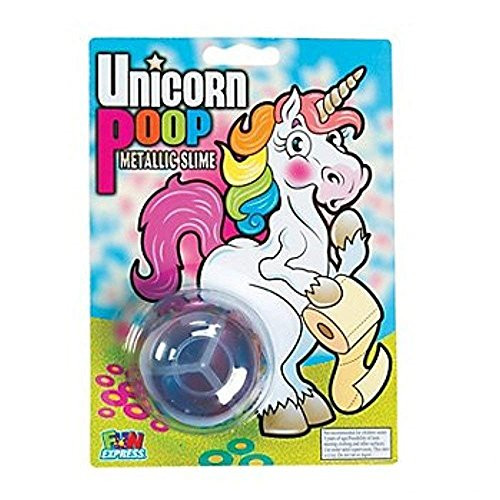 Fun Express Unicorn Poop Metallic Slime, Unicorn Party Supplies, Unicorn Party Favors - 24 Count