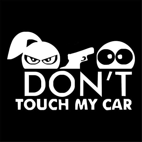 TAMZAM - Don't Touch My CAR Funny Decal Vinyl Sticker White Cars Trucks Vans SUV Laptops Walls Glass Metal - 5.5 inches