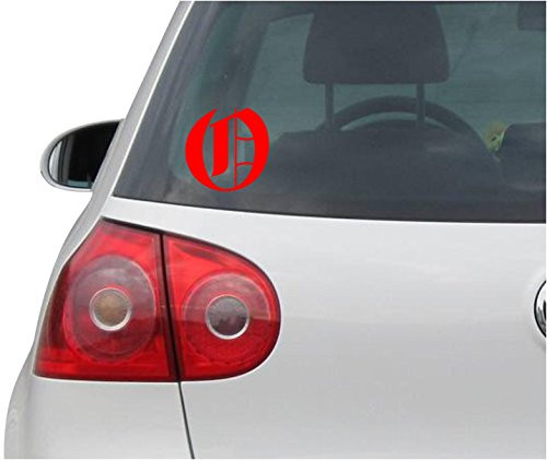 INDIGOS UG Sticker - Decal - JDM - Die Cut - Letter O Decal Window Laptop Vinyl Sticker - red - 91mmx88mm