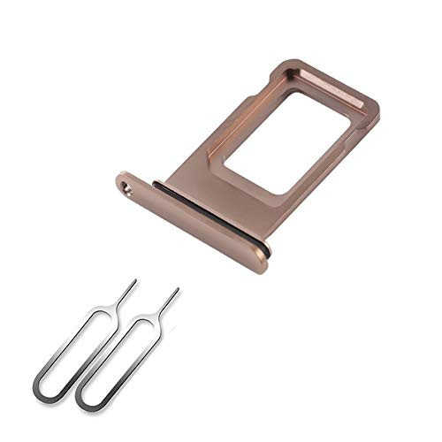 Nano Sim Card Holder for iPhone Xs Replacement -Gold-Sim Card Slot Socket Tray Support with 2 Removal Eject Tools.