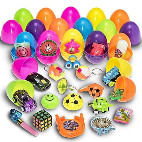 Prextex Toy Filled Easter Eggs Filled with Mini Toys and Trinkets Each Egg Contains a Different Toy