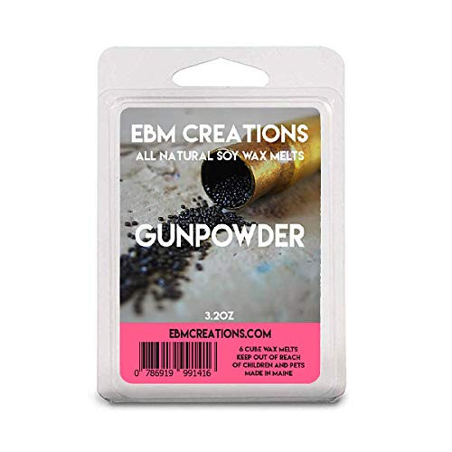 Gunpowder - Scented All Natural Soy Wax Melts - 6 Cube Clamshell 3.2oz Highly Scented Gunpowder - Scented All Natural Soy Wax Melts - 6 Cube Clamshell 3.2oz Highly Scented