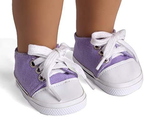 American Fashion World Lavender Sneakers Made for 18 inch Dolls Such as American Girl Dolls
