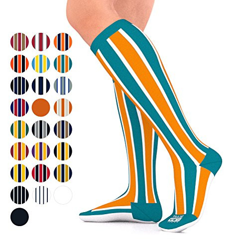 Go2Socks GO2 Team Gear Compression Socks for Men Women Nurses Runners 15-20 mmHg -Medium- - Best Performance Recovery Circulation Stamina Maternity Travel - -DP L-