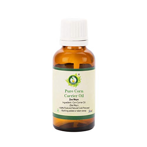 R V Essential Pure Corn Carrier Oil 10ml -0.338oz-- Zea Mays -100 percent Pure and Natural Cold Pressed-