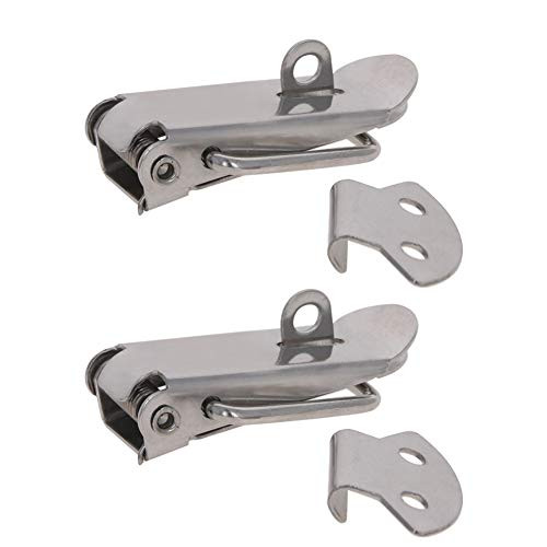 MroMax Spring Loaded Toggle Latches 71mm Length Stainless Steel 201 Hasps Clamps for Case Box Trunk Catches Pack of 2 -with Lock Hole-