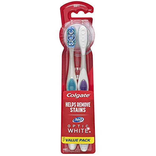 Colgate 360° Optic ning Toothbrush Soft White 2 Count