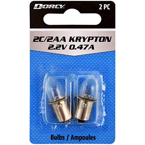 Dorcy - 411662 2C-2AA-2.2-Volt 0.47A Bayonet Base Krypton Replacement Bulb 2-Pack -41-1662- Clear