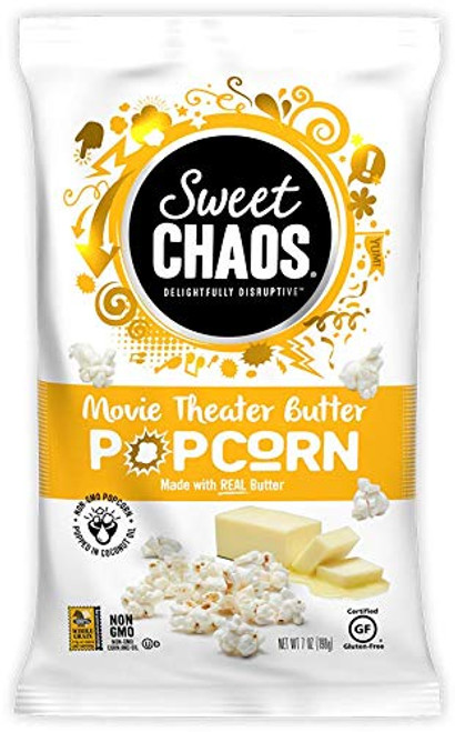 Sweet Chaos Popcorn Movie Theater Butter 7 Ounce Bag