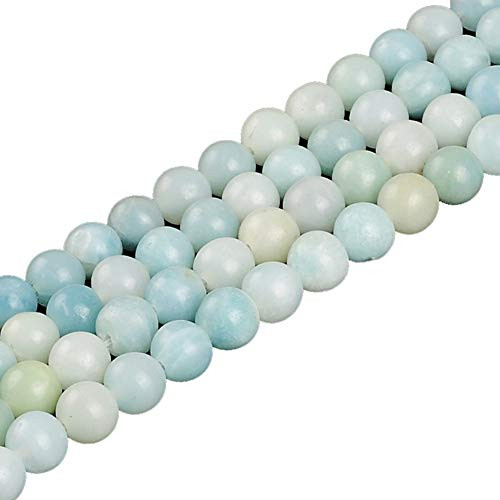 ILVBD Natural Round Smooth Amazonite Stone Beads 2-3-4-6-8-10-12MM Loose Strand Beads for Jewelry Making 15 -Amazonite B 8MM-