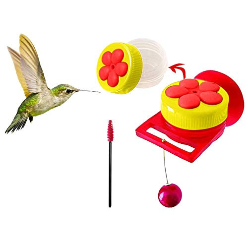Paity Handheld Hummingbird Feeders Hand Feeders Suction Cup Mini Hummingbird Feeders Multifunctional Hummingbird Feeder with Perches for Outdoors Kit Includes Cleaning Brush -B-