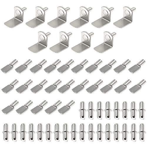 Jiozermi 60pcs Shelf Bracket Pegs Shelves Supports Divided Pin Shelf Rest for DIY Cabinet Furniture Bookcase Hardware 0.2" -5mm-
