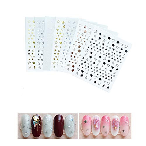Jmassyang 7 Sheets 3D Star Nail Art Stickers Self-Adhesive Nail Art Decals Holographic Laser Nail Art Supplies Stars Stickers Glitter Shiny for DIY Nail Supplies Nail Decoration Jmassyang 7 Sheets 3D Star Nail Art Stickers Self-Adhesive Nail Art Decals Holographic Laser Nail Art Supplies Stars Stickers Glitter Shiny for DIY Nail Supplies Nail Decoration
