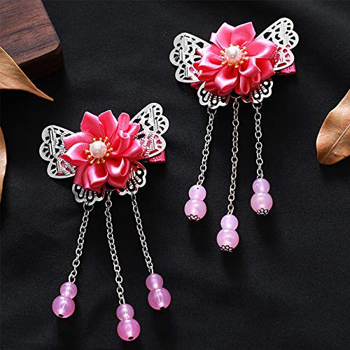 DAWEIF 1Pc-2Pcs Antiquity Chinese Hanfu Flowers Hair Comb Tassel Hair Clips Girls Kids Headwear Hair Accessories-18- DAWEIF 1Pc-2Pcs Antiquity Chinese Hanfu Flowers Hair Comb Tassel Hair Clips Girls Kids Headwear Hair Accessories-18-