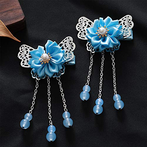 DAWEIF 1Pc-2Pcs Antiquity Chinese Hanfu Flowers Hair Comb Tassel Hair Clips Girls Kids Headwear Hair Accessories-14- DAWEIF 1Pc-2Pcs Antiquity Chinese Hanfu Flowers Hair Comb Tassel Hair Clips Girls Kids Headwear Hair Accessories-14-