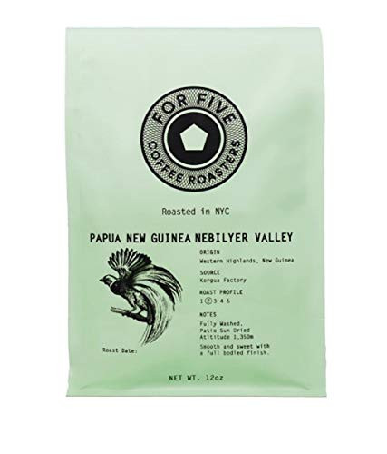 For Five Coffee Roasters Papua New Guinea Light Roast (Origin: Western Highlands, New Guinea) 12 oz (Ground)