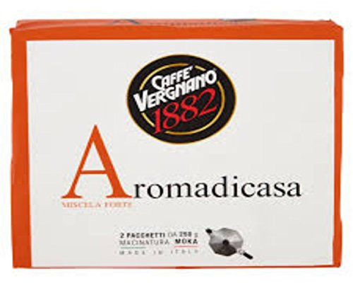 Caffè Vergnano: "Aromadicasa" Ground Coffee, Strong Blend (8.8 Ounce 250gr) Package (Pack of 2) [ Italian Import ]