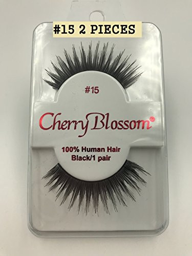 Cherry Blossom Fake Eyelashes Style 15 100 percent HUMAN HAIR -2 pieces-