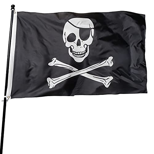 DANF FLAG 1 Pack Pirate Flag Skull and Crossbones Jolly Roger 3 by 5 FT Polyester Flag Banner