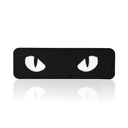 M-Tac Cat Eyes Morale Patches Tactical Patch Military Combat Hook Fasteners -Black - GITD-