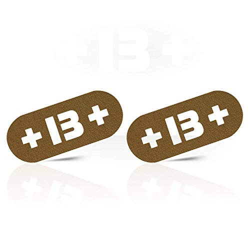 M-Tac Morale Patch Blood Type Tactical Patches B plus Set of 2 -Coyote-