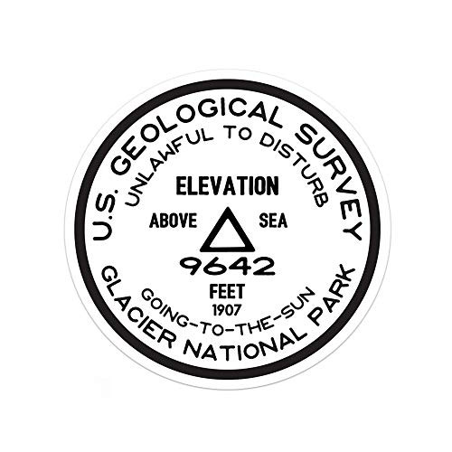Glacier National Park Sticker  Going To The Sun USGS Benchmark Sticker -3-