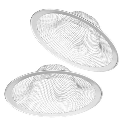 2 PCS Stainless Steel Sink Strainer 2.75" Diameter Mesh Metal Drain Strainer Fine Mesh Kitchen Sink Strainer Hair Basket Drain - Fits Most Kitchen Sink Bathroom Bathtub Shower Drains