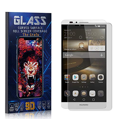 The Grafu Screen Protector for Huawei Mate 7 Tempered Glass High Transparency Screen Protector for Huawei Mate 7 Bubble Free Easy Installation 1 Pack
