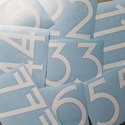 Craftsman Style Die Cut Vinyl Numbers (3 inch, Matte White)