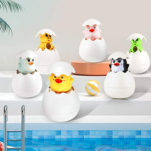 ORILEDA Baby Bath Toys Baby Bathtub Toys Kid Bath Toys Duck Eggs Spray Toys Fun Hatching Ducky Eggs  Fun Swimming Pool Bathrooms Beach Boys and Girls Water Spray Floating Toys