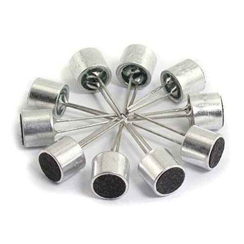 Tegg 10PCS Capacitive Electret Condenser Electret Microphone MIC Pickup with 2 Pins for Arduino 60x50mm