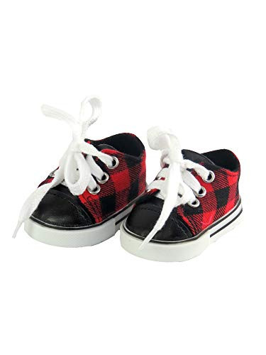 American Fashion World Plaid Sneakers Made for 18 inch Dolls Such as American Girl Dolls