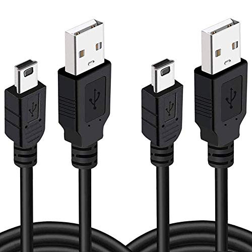 PS3 Controller Charging Cable Sync Cord 2 Pack USB 2.0 Type A to Mini B Cable Sync Cord for Sony Playstation 3 PS3- PS3 Slim-PS Move Controllers Gopro Digital Cameras etc - 3M-10ft