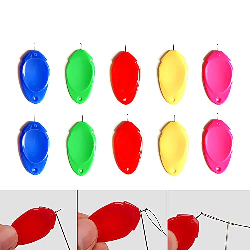 POYDORA 10 Pcs Needle Threader Needle Threader for Hand Sewing Plastic Wire Loop DIY Simple Needle Threader Hand Machine Sewing Tool for Sewing