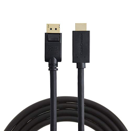 Active DP to HDMI (2-Pack), CableCreation 6 ft DisplayPort to HDMI Cable, Eyefinity Multi-Screen, 4K & 3D Audio/Video Converter, 1.8M / Black
