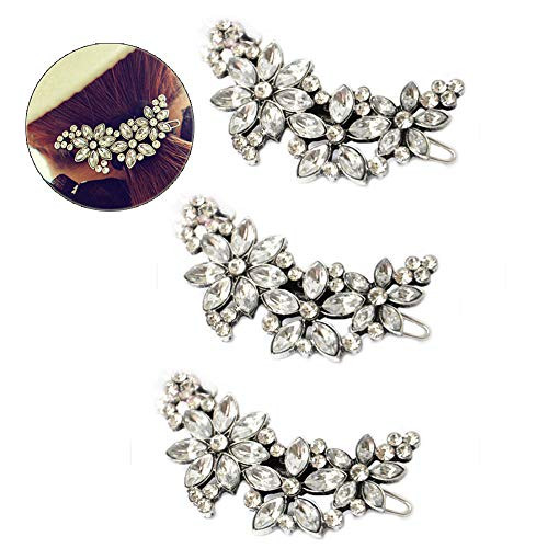 Yantu 3 Pcs Rhinestone Hair Barrette Clip Bridal Wedding Crystal Hairpin for Women Headwear Hair Accessories Yantu 3 Pcs Rhinestone Hair Barrette Clip Bridal Wedding Crystal Hairpin for Women Headwear Hair Accessories