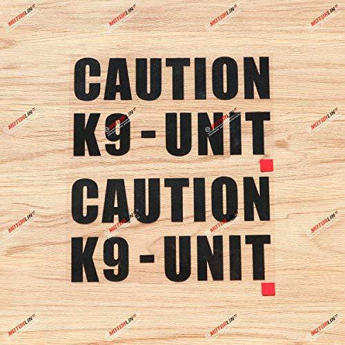 Caution K9-Unit K-9 Police Dog Warning Decal Sticker Vinyl - 2 Pack Black 6 Inches - for Car Truck Door Window