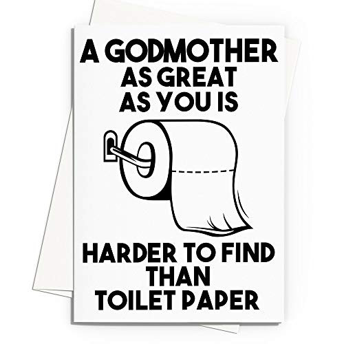 Godmother Greeting Card Handmade Blank Funny For Birthday Best Quarantine Social Distancing God Mother Godparent G-72W