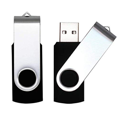 USB Flash Drive 4GB 2 Pack USB 2.0 Thumb Drive Jump Drive Bulk Memory Sticks Zip Drives Swivel Keychain Design Black