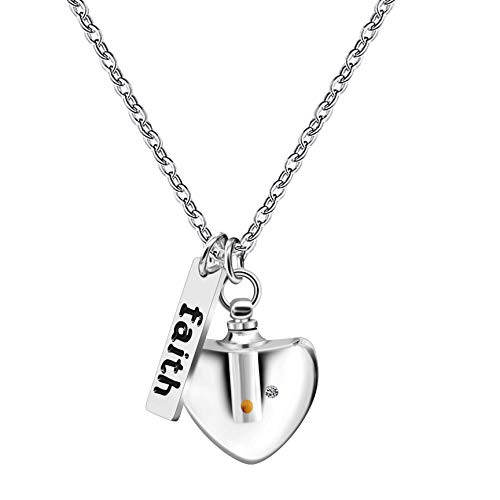 Uloveido Mustard Seed Faith Christian Religious Pendant Necklace Stainless Steel Heart Shape Openable Bottle Case Necklace Y756-4