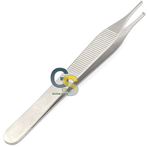 G.S Dermatology Tweezers ADSON Dissecting Tissue Forceps 15.5CM Serrated TIP